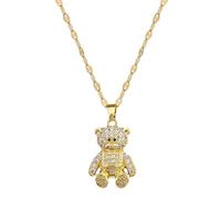 ZIAFRPN Carino Strass Decorato Tute Orso Ciondolo Collana Ragazze Collana Regalo di Natale Perfetto per le Ragazze Donne prezzie