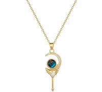 ZIAFRPN Clásico Personalizado Micro Caracola Incrustada Planeta Charm Ángel de la Luna Collar de Varita Mágica Moda Fina Favores de Fiesta de Chicas
