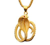 ZIAFRPN Cobra Red Eye Alloy Hombres Colgante Collar Hueco Fuera Tumba Pitón Hombres Colgantes de Metal Cuello Chian Joyería Accesorio de Moda
