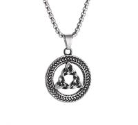 ZIAFRPN Colgante Vintage Valknut Trinidad Collar de Nudo Celta Moda Amuleto de la Suerte Regalo de joyería para Hombres y Mujeres