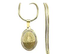 ZIAFRPN Colgantes de Acero Inoxidable Vintage de San Benito para Hombres y Mujeres Collar de Exorcista de Madreperla Joyería de talismán