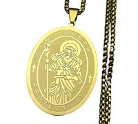 ZIAFRPN Colgantes de Santo Collar de Acero Inoxidable para Hombres y Mujeres Joyería de Talismán de Viaje y Conducción