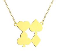 ZIAFRPN Collar Colgante de Acero Inoxidable de la Carta de póquer del as de Picas para Las Mujeres de los Hombres Que juegan a Las Cartas de la joyería