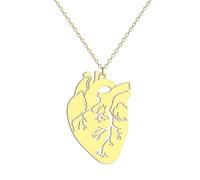 ZIAFRPN Collar Colgante de corazón anatómico para Mujeres niñas Anatomía Encanto de corazón Collar Cadena de biología Joyería Regalo
