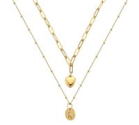 ZIAFRPN Collar Colgante de Letra Inicial de corazón de Cadena para Mujeres Alfabeto Gargantilla Nombre Joyería Regalos para Maestros