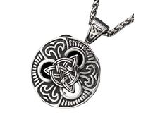 ZIAFRPN Collar Colgante de Nudo Celta Vikingo Vintage Cadena para Hombres Odín nórdico Collar de la Trinidad Joyería de Amuleto