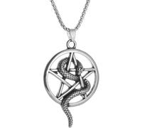 ZIAFRPN Collar colgante de pentagrama de envoltura de boa gótica vintage para hombres mujeres Iglesia satánica Punk Joyería Regalos felicitaciones regalos