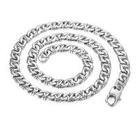 ZIAFRPN Collar Collar Hombre 316L Cadena 9.5mm Heavy Marina Biker Silver Color Fashion Joyería 18-36inch Moda