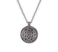 ZIAFRPN Collar con Colgante clásico del Sello de Salomón para Hombres Amuleto Estrella de David Collar Regalo de joyería