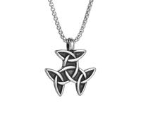 ZIAFRPN Collar con Colgante de Trinidad de Nudo Celta Vikingo Vintage para Hombres y Mujeres Nudo de Bruja irlandés Amuleto nórdico de la Suerte Regalo de joyería