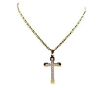 ZIAFRPN Collar Cruzado de Acero Inoxidable de Moda para Hombres y Mujeres Cadena de clavícula de Diamantes de imitación de Lujo Ligero Joyería de Fiesta de Negocios