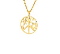 ZIAFRPN Collar de Armonía y Convivencia con Signo de Paz Estrella de David Hexagrama Cruz OM Símbolo Joyería