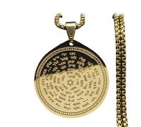 ZIAFRPN Collar de Cadena de hexagrama de Acero Inoxidable con Biblia judía para Mujeres/Hombres 72 Nombres del Dios Moisés Collares Joyería de mezuzá N227