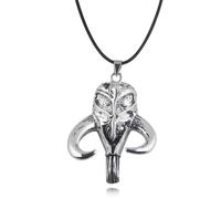 ZIAFRPN Collar de Calavera de Mysosaurus Mandalorian Collar Colgante Vintage para Mujeres y Hombres Accesorios de joyería