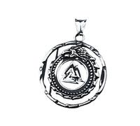 ZIAFRPN Collar de Colgante de talismán de Hacha vikinga de Moda Hombres Vikingos con Bolsa de Regalo