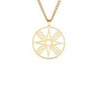 ZIAFRPN Collar de Estrella asiria Sello del Dios Sol Shamash Antigua Mesopotamia Coraje Gloria Amuleto Joyería