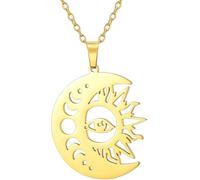 ZIAFRPN Collar de Fase Solar y Lunar Colgante de Luna Joyería Regalo de San Valentín