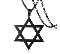 ZIAFRPN Collar de Hombre Colgante clásico de la Estrella de David de Hombre Joyería judía de Israel