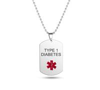 ZIAFRPN Collar de identificación de Alerta médica con Colgante de Etiqueta de Perro para Hombres y Mujeres Joyería SOS de Acero Inoxidable