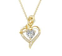 ZIAFRPN Collar de Moissanita de Flor de Rosa de Lujo para Mujer Colgante de Corazón Joyería de Diseñador Cupple Lovers Regalos Regalos para Maestros Calientes