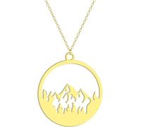 ZIAFRPN Collar de montaña Hueco para Mujeres y niñas Colgante de Disco Mountains Are Calling Wanderlust Memorial Joyería Collar