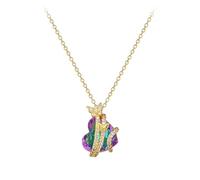 ZIAFRPN Collar de Temperamento de Mariposa de Amor de corazón Colorido de Acero Inoxidable para Mujeres Tendencia Hermoso Collar de joyería de Cadena de Cuello Regalo
