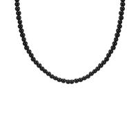 ZIAFRPN Collar para Hombre Gótico Negro Redondo Vidrio Piedra Collares de Cadena de Cuentas para Mujer Hombre, Unisex Gargantillas de Roca Ajustables de Moda