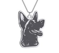 ZIAFRPN Collar para Hombres, Collar de Cadena Colgante de Perro Belga Malinois de Moda para Mujeres y Hombres diseño clásico joyería de la Suerte para Mascotas Regalos para niños