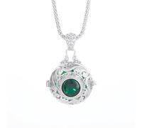 ZIAFRPN Collar para Hombres, Collar de Cristal Verde Vintage Tallado Hecho a Mano Hueco Aroma Colgante para Mujeres Moda joyería Multifuncional Regalo