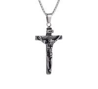 ZIAFRPN Collar Viernes Santo Cruz Colgante Collar para Hombres Mujeres Amuletos Vintage Fe Joyería Regalo Accesorios de Moda