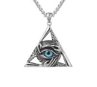 ZIAFRPN Collar Vintage del Ojo de la Providencia para Hombres Punk Masónico Todo lo Que ve Collar Colgante Navidad