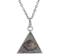 ZIAFRPN Collar Vintage Masónico Illuminati Triángulo Ojo Colgante para Hombres Moda Ojo de Dios Amuleto de la Suerte Joyería felicitaciones regalos