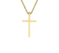 ZIAFRPN Collares de Cruz básicos para Hombres y niños, Collar Colgante de Cruz de Acero Inoxidable Impermeable, joyería de Regalo de oración