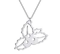 ZIAFRPN Collares de Hojas de Flor de muérdago de Moda para Mujeres Gargantilla Gargantilla Cadenas de Acero Inoxidable Moda Planta Amante Joyería