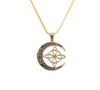 ZIAFRPN Collares de joyería para Hombre Brujería Nudo de Bruja Collar Colgante de la Trinidad Celta Amuleto de Mujer Amuleto de Luna Regalo de joyería de la Suerte