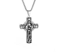 ZIAFRPN Collares de joyería para Hombre Collar Colgante de Cruz de Santa Comunión para Hombre Collar de religión Religiosa Cristiana Regalo de joyería