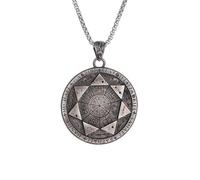 ZIAFRPN Collares de joyería para Hombres Siete ángeles Círculo mágico Sello de Salomón Amuleto Collar Colgante Punk Retro Amuleto de la Suerte para Hombre Joyería