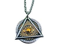 ZIAFRPN Collares de Ojo de Demonio masónico Vintage Punk Todo lo Que ve Ojo Triángulo Colgante Cadena Biker Joyería Regalo