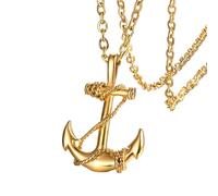ZIAFRPN Collares para Hombre Collar de la Amistad Collar de Gato Barco Europeo y Americano Colgante para Hombre Cruz Personalizada Creativa Cadena en Forma de 0