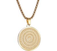 ZIAFRPN Collares para Hombres joyería Alá musulmán Corán Collar Colgante Redondo Hombres Mujeres Halal Islámico Ramadán Joyería Accesorios árabes