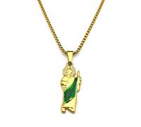 ZIAFRPN Collares San Judas Tadeo para Mujeres y Hombres de Acero Inoxidable Color Dorado St. Jude Collar de joyería de Cadena NZZZ774S02