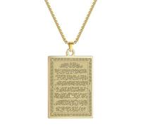 ZIAFRPN Corán Allah Ayatul Kursi Acero Inoxidable Islam Colgante Collar Hombres Caligrafía Árabe Joyería Ramadán Regalo