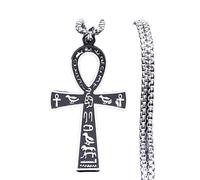 ZIAFRPN Cruz Egipcia Ankh Llave de la Vida Collares para Mujeres/Hombres Cadena de mitología de Acero Inoxidable Collar de joyería Homme N3456S02