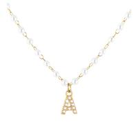 ZIAFRPN Cuentas Hechas a Mano Collar Colgante de Letra Inicial de Cristal para Mujeres Nombre de Moda Joyería Regalos para Maestros