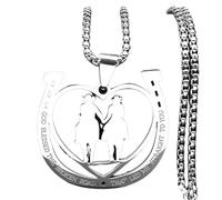 ZIAFRPN Dios bendijo el Camino Roto Que me dejó Directamente a ti Collar de herraduras de Acero Inoxidable Corazón Cadena de joyería NZZZ542
