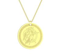ZIAFRPN Diosa Romana De La Suerte Collar Colgante para Mujer Acero Inoxidable Joyería Griega Antigua Fortuna Tyche Amuleto Collar