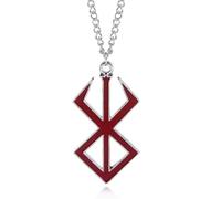ZIAFRPN Diseño Creativo Berserker Symbol Colgantes Collares para Hombres y Mujeres Guerrero Loco de Dibujos Animados Gargantilla de relámpagos Llavero Regalo de joyería