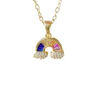 ZIAFRPN Exquisito, de Moda, Hermoso, Colorido Collar de Puente de Arco Iris, Regalo clásico y Personalizado de Acero Inoxidable para Fiesta de niña