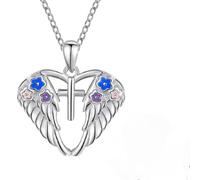 ZIAFRPN Exquisito y Hermoso Collar Colgante de ala de ángel y Anillos Que se Pueden Abrir decoración de Animales para Mujer Vacaciones