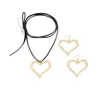 ZIAFRPN Fashion Big Hollow Heart Ciondolo Collana e Orecchini Pendenti Set per Le Donne Trendy Grandi Accessori Femminili 2024 Regalo di Moda prezzie